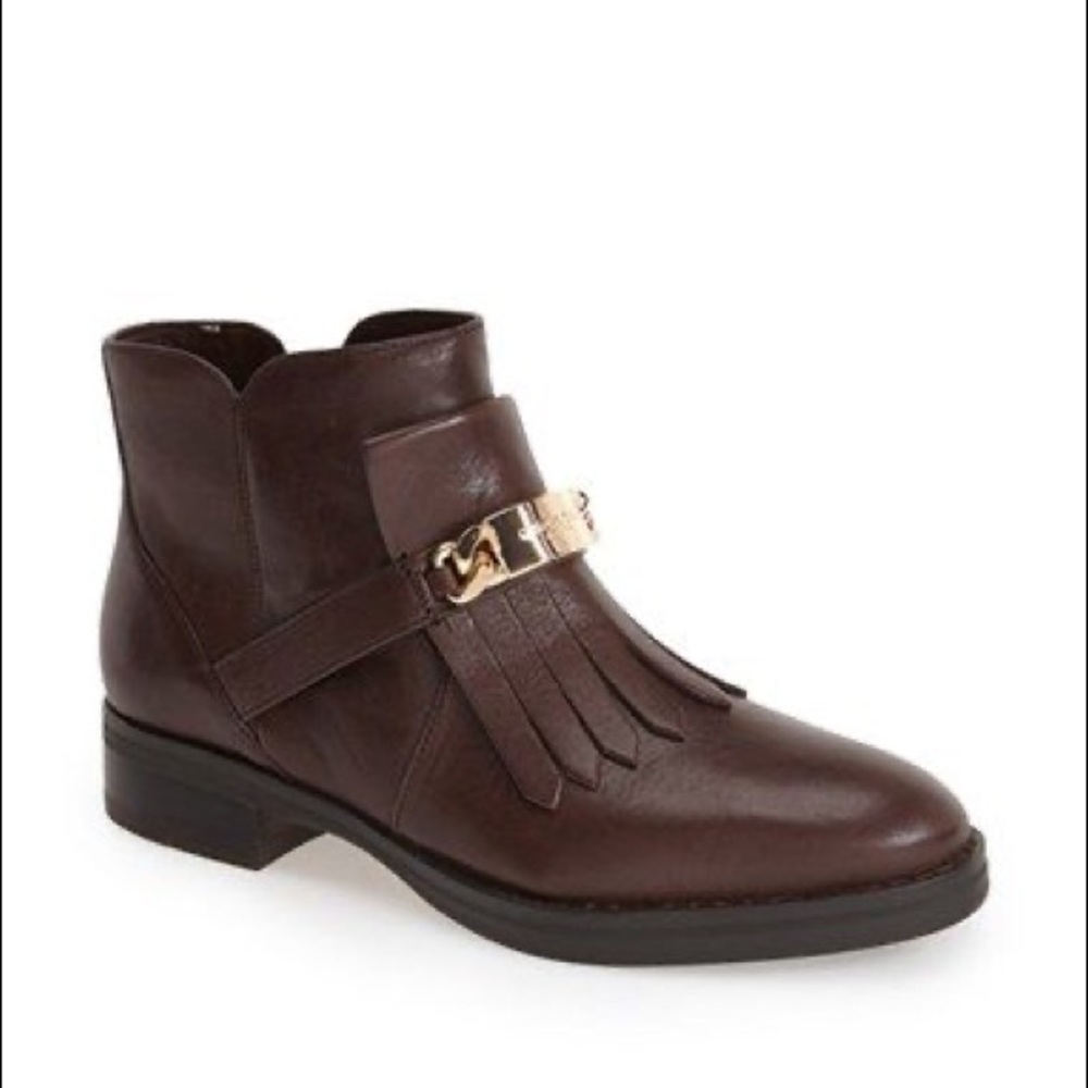 Coach ‘Eagle’ Brown Leather Fringe Bootie
